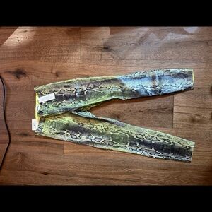 Snake Leather Skinny Jeans